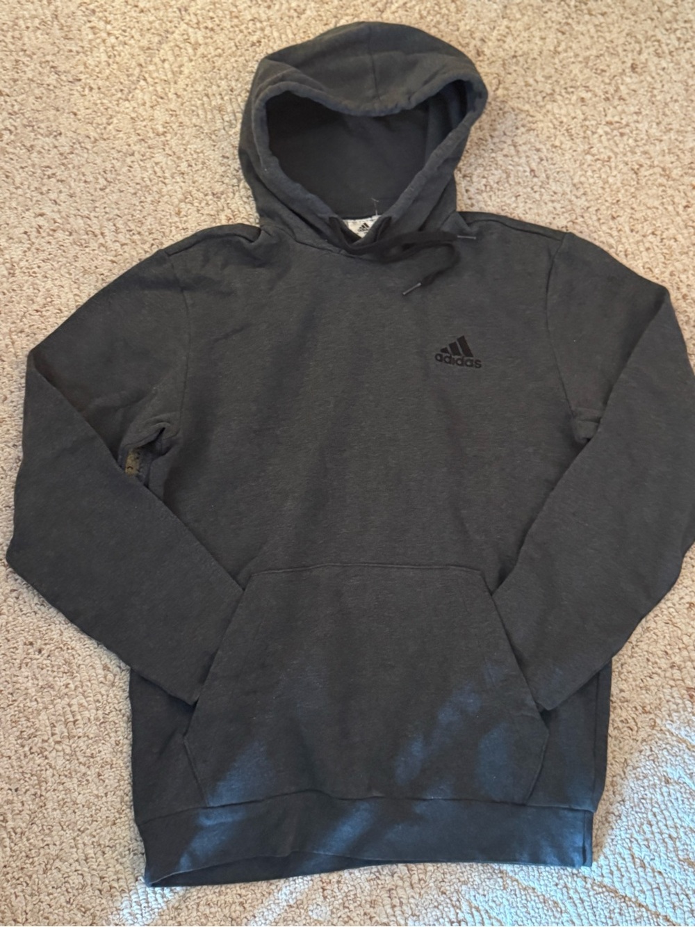 adidas Dark Charcoal Hooded Pullover Sweatshirt